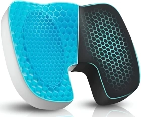 Cooling Gel & Memory Foam Seat Cushion – Sciatica, Coccyx & Lower Back Pain Relief