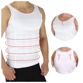 ZERO BODY Slim N Lift Slimming Vest For Men White Thin-001