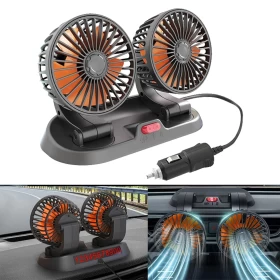 Car Cooling Fan Dual Head Lighter Powered -12V
