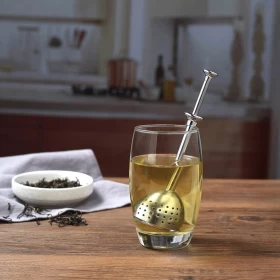 Portable Press Tea Strainer – Stainless Steel Infuser with Long Retractable Handle
