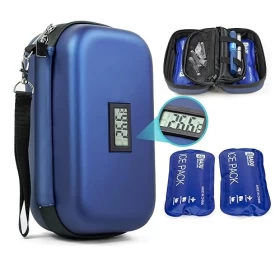 Portable insulin Medical Cooler Case with Temperature Display for Travel
