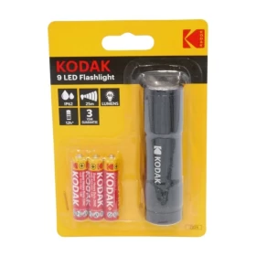 KODAK 9-LED Flashlight – 46 Lumens Compact Aluminum Torch (Includes 3 AAA Batteries)