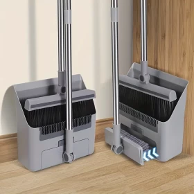 Broom, Scrubbing Brush & Dustpan Set – Compact Cleaning Trio
