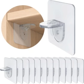 Punch-Free Shelf Support Pegs – 12 Pcs Self-Adhesive Brackets