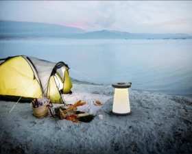 Porodo Portable Retractable Folding Telescopic LED Stool – Outdoor Camping & Travel -Green