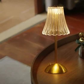 Cordless Rechargeable Table Lamp – Crystal Design with 3 Light Modes