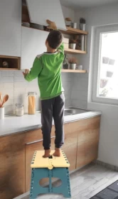 Folding Step Stool  9-Inch Non-Slip Portable Stool – Blue