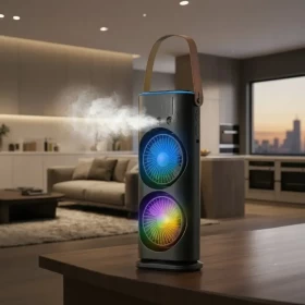 Portable Air Cooler Fan – USB Mist Spray Humidifier with Remote