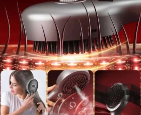 Electric Red Light Vibration Head Massager & Hair Growth Comb