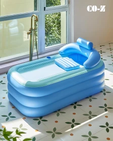 Inflatable Portable Bath Tub – Foldable PVC Spa Bathtub with Air Pump