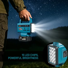 150W Portable Battery Inverter with LED Light & USB-C Charging