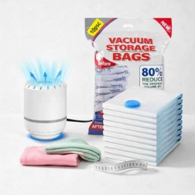 Vacuum Storage Bags With 2 Electric And Manual Pump -10 PACK