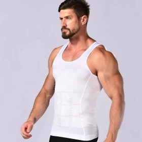 ZERO BODY Slim N Lift Slimming Vest For Men White Thin-001