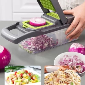 14 in 1 Multifunctional Vegetable Chopper Dicer Cutter with Container – 8 Blades